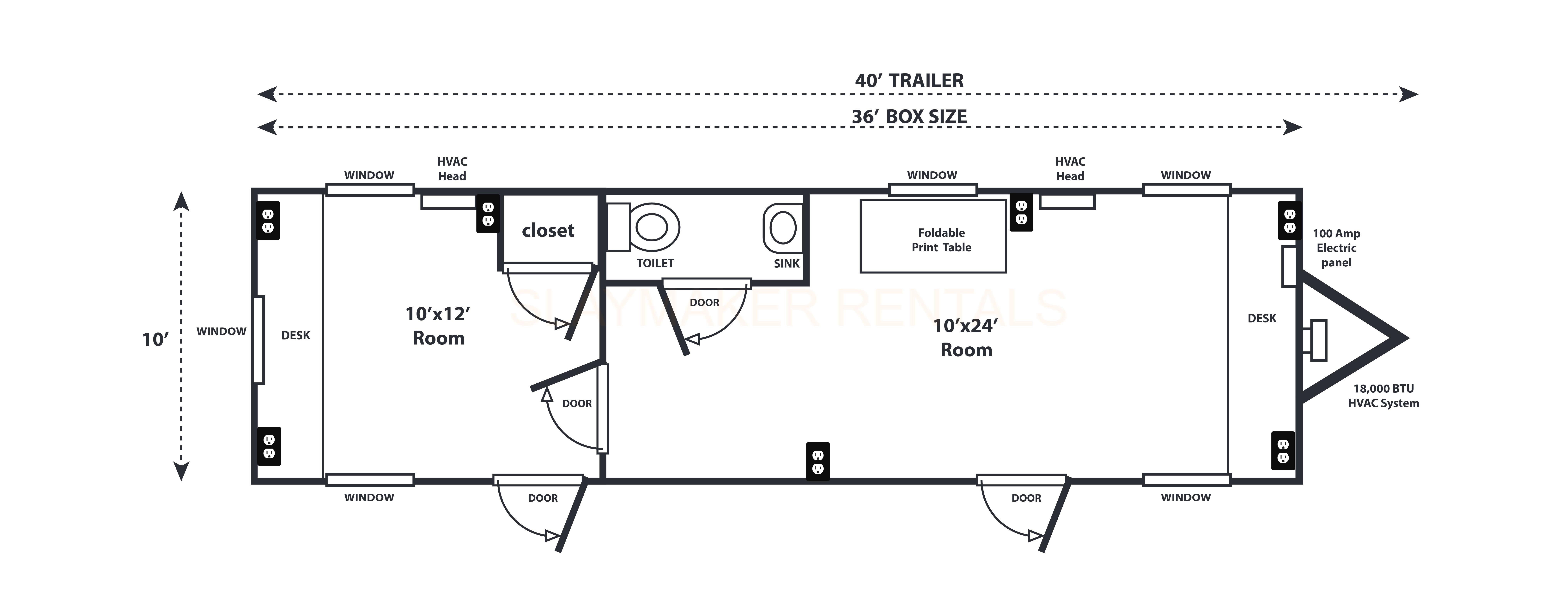 10' X 40 MOBILE OFFICE TRAILER view 3