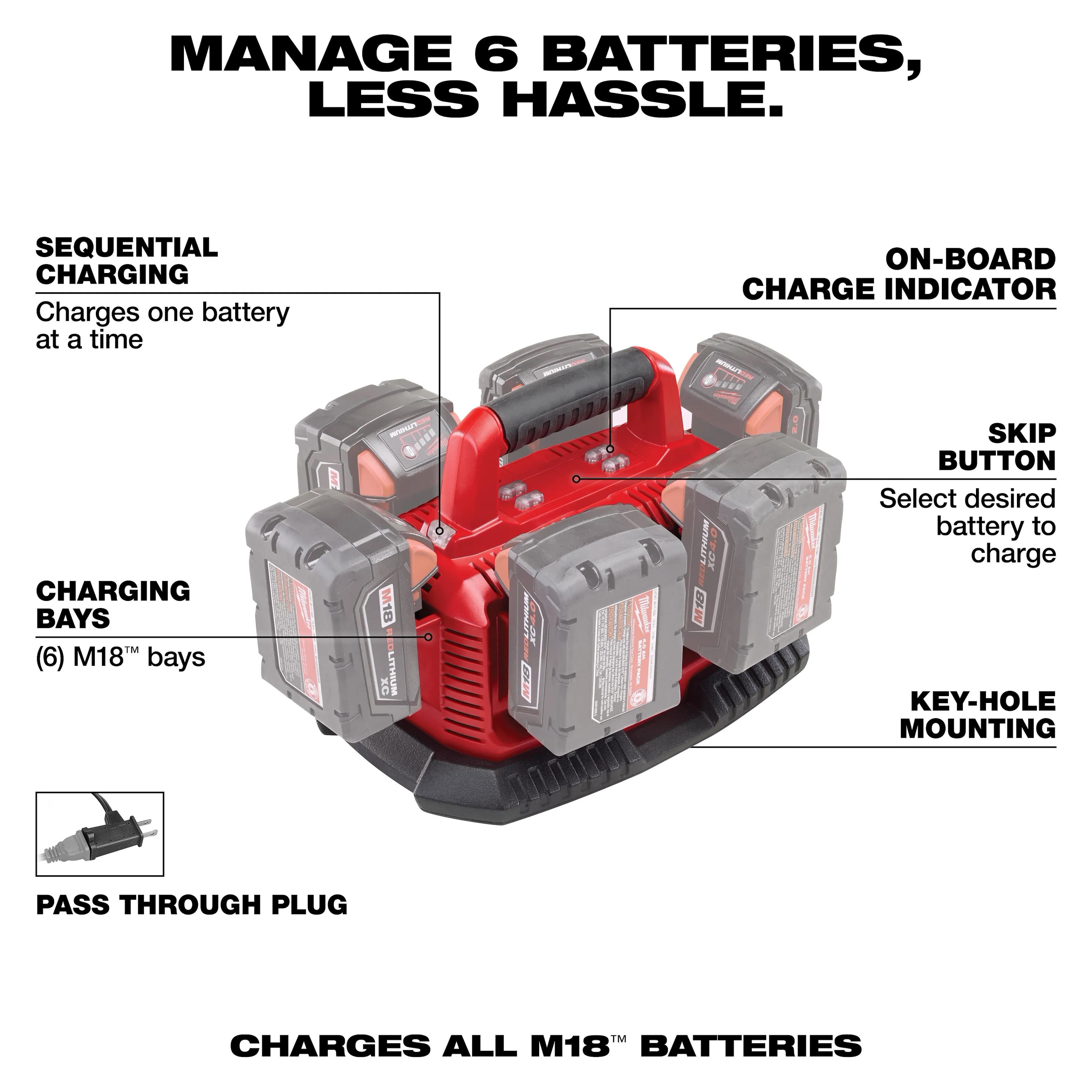 M18 SIX BAY MILWAUKEE SEQUENTIAL CHARGER view 2