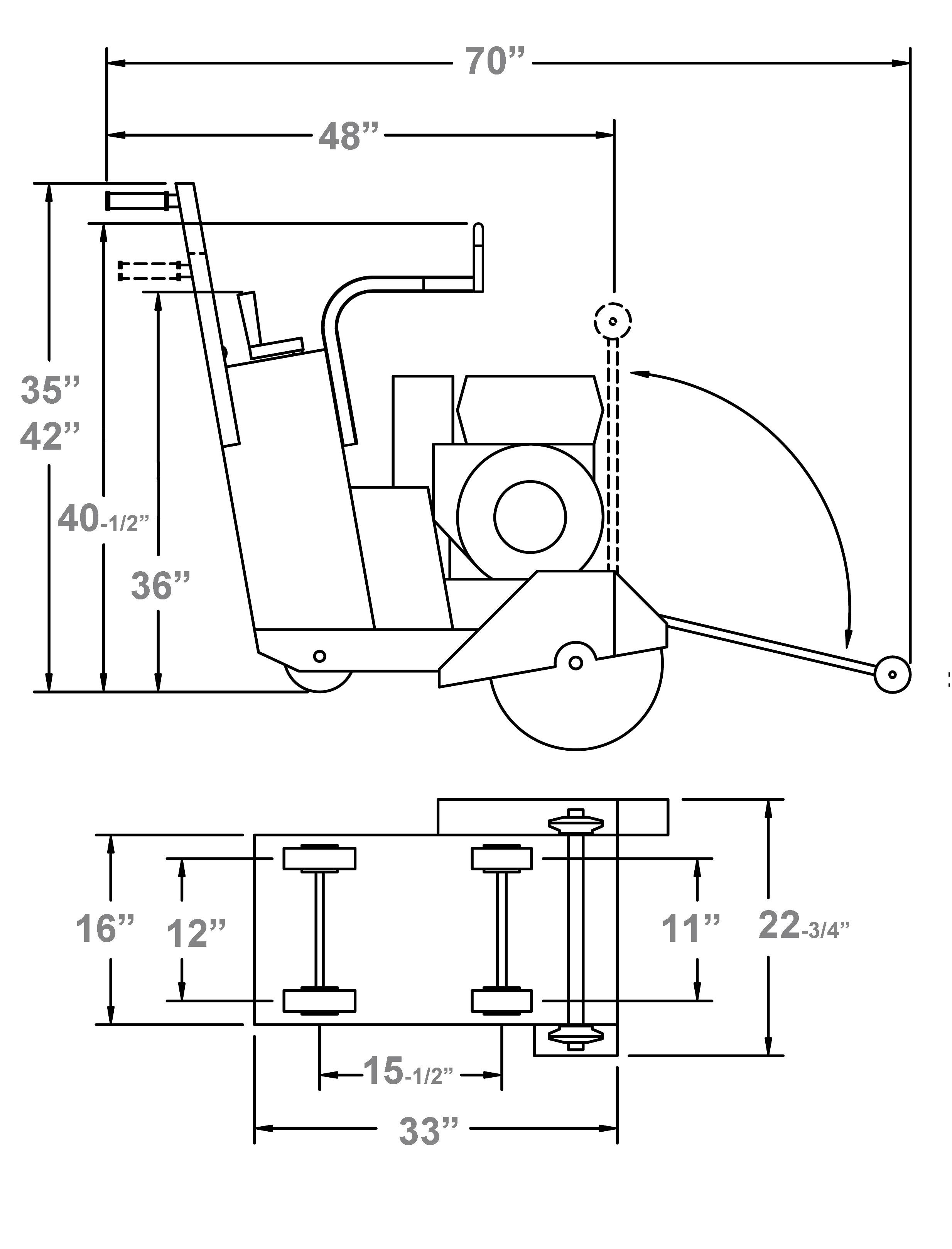 20" WALK BEHIND CUT SAW ELECTRIC 230/480 view 2