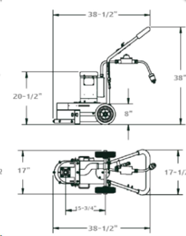 CONCRETE FLOOR GRINDER 8" HEAD 115V/230v view 2